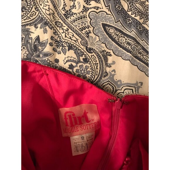 Maggie Sottero Flirt Neon Pink  Sleeveless Prom, Formal Dance Gown Sz 12 - Picture 6 of 8